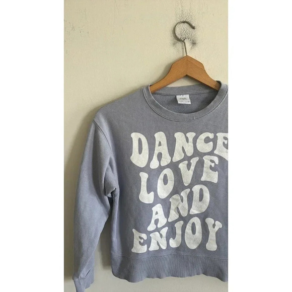ZARA GIRLS Pullover Purple Long Sleeve Sweatshirt Graphic dance Sz 10 - Picture 2 of 6